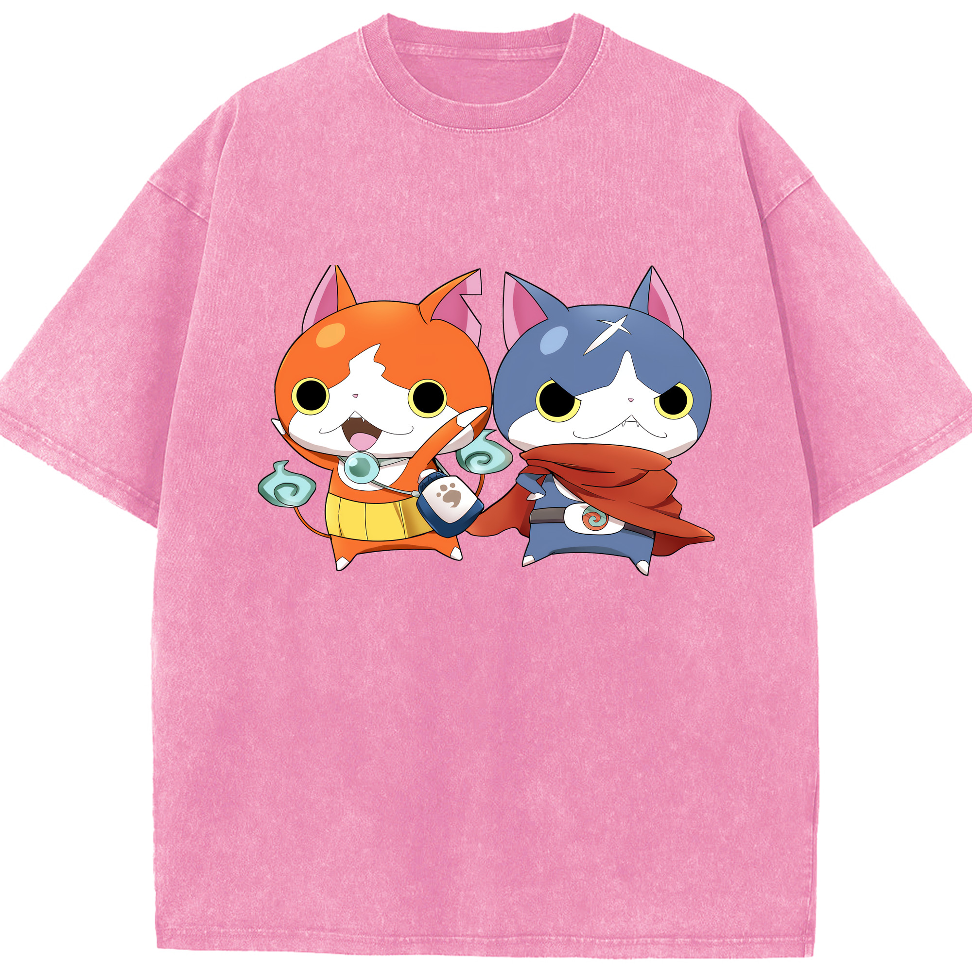 （画像用） 妖怪ウォッチ Yo-kai Watch 綿100% ヴィンテージ風 半袖Tシャツ（フロントプリント）